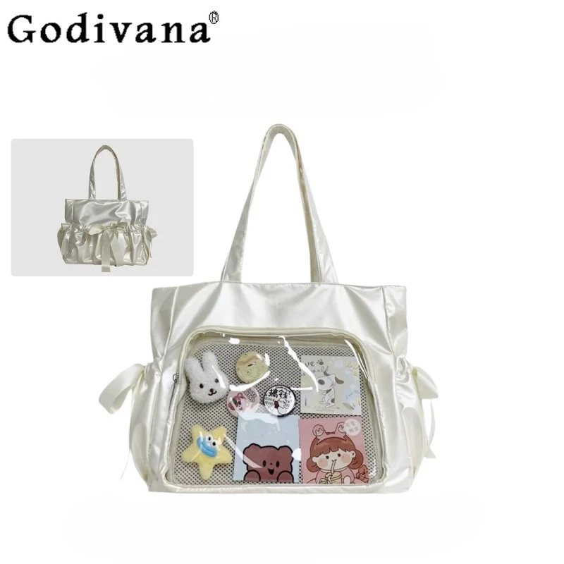 

Japanese Original Lolita Large-capacity Transparent Pain Bag College Style Daily Leisure Versatile Commuter Leisure Shoulder Bag