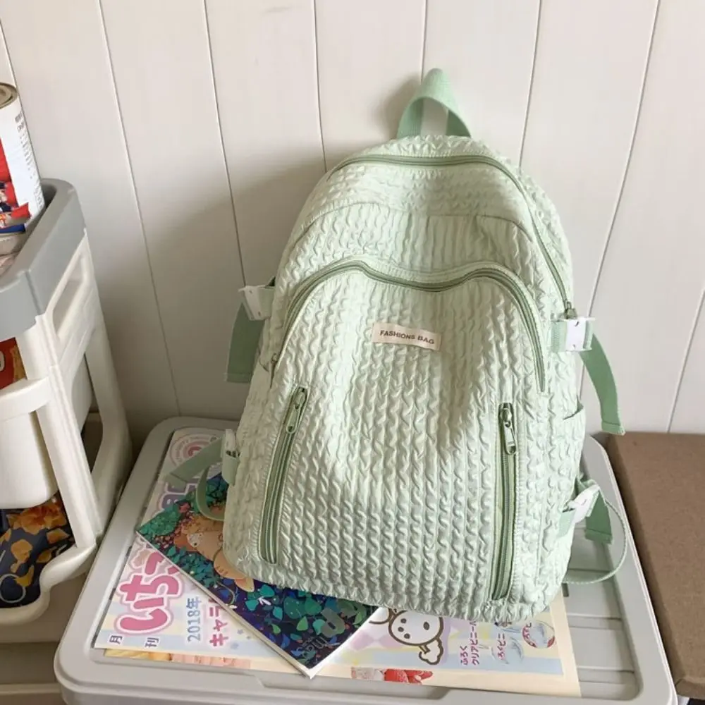 Solid Color Students School Bag Simple Candy Color Large Capacity Backpack Daypack Waterproof College Backpack Students