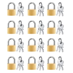 12 Pack Mini Padlock Small Padlock Solid Brass Locks New With 3 Key For Luggage Lock,Backpack,Gym Locker Lock,Suitcase Lock