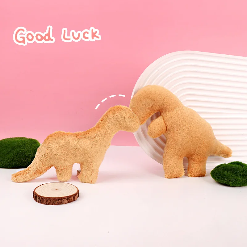 Cartoon Chicken Nugget Dinosaur Plush Doll Simulated Cookie Dinosaur Plush Keychain Lovely Bag Hanging Ornament Gif