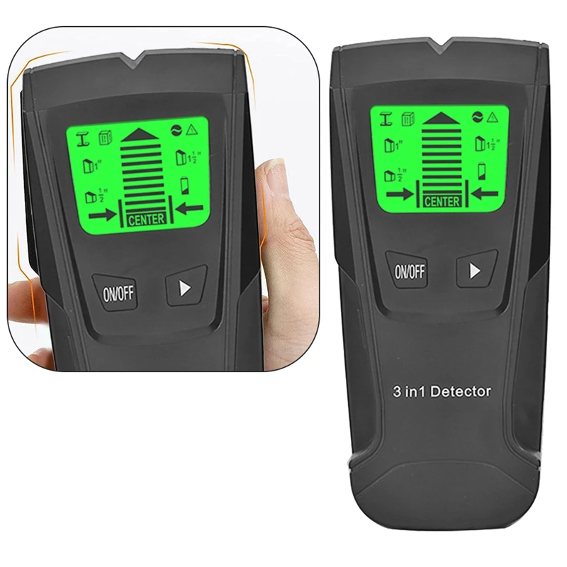Wall Metal Detector Electronic Wood Studs Finder Wire Scanner LCD Display TH210 Black Durable
