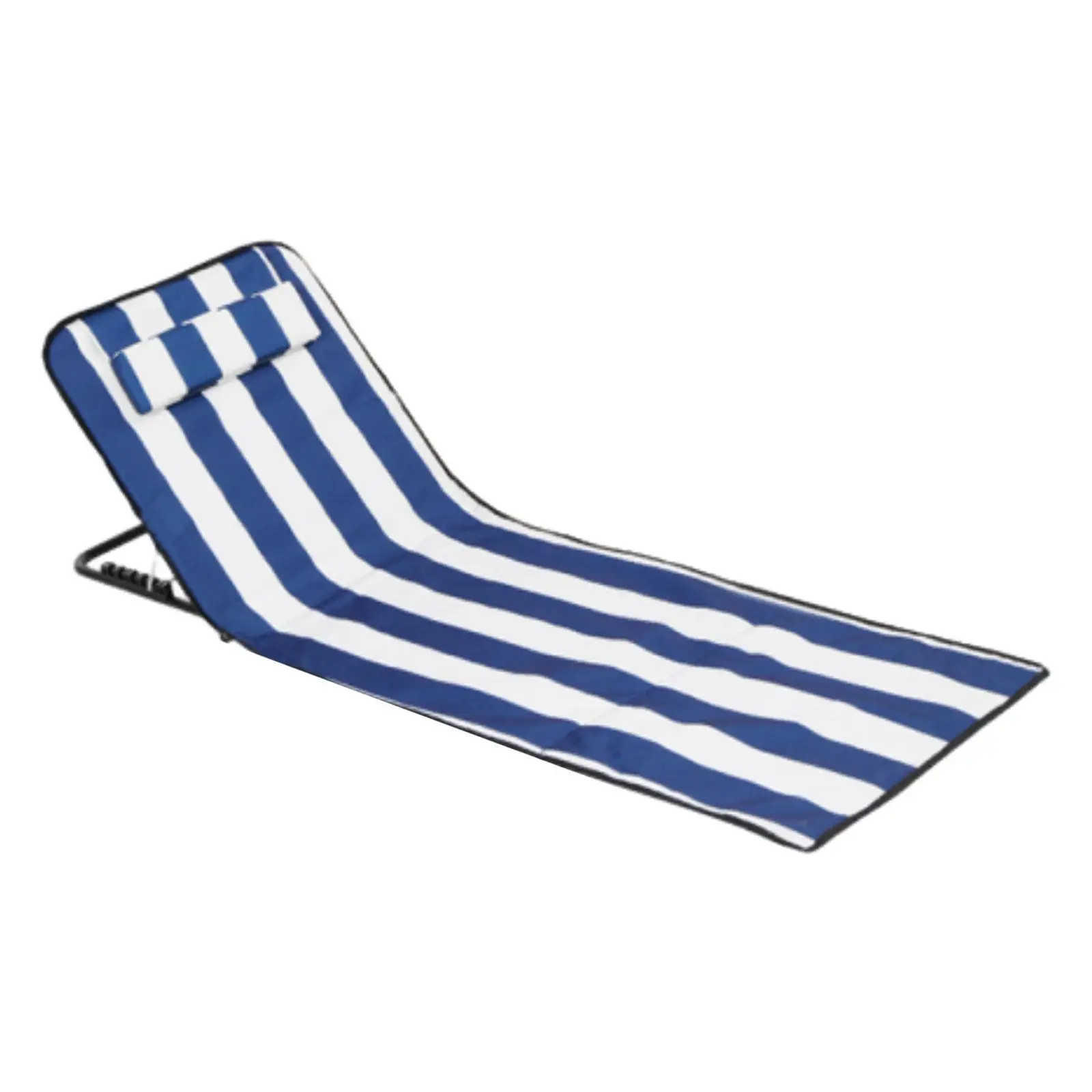 Folding Beach Chair with Back Support Beach Mat Lounge Chair Portable Beach Lounger for Park Beach Sunbathing Picnic Backpacking