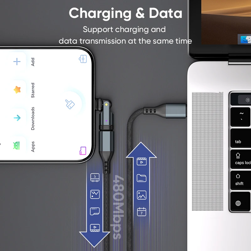 NNBILI 240W PD3.1 5A USB-C to C Cable 180° Angled Fast Charging OTG Adapter Converter for MacBook/PC/Samsung/Xiaomi/Google Phone