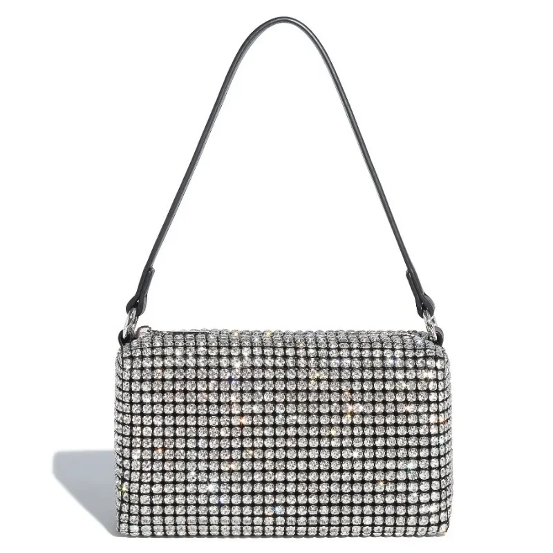 Full Diamond Evening Bag Women Chic Blingbling Rhinestone Handbag Ladies Luxury Hobo Bag Banquet Fancy Sparkling Shoulder Bag