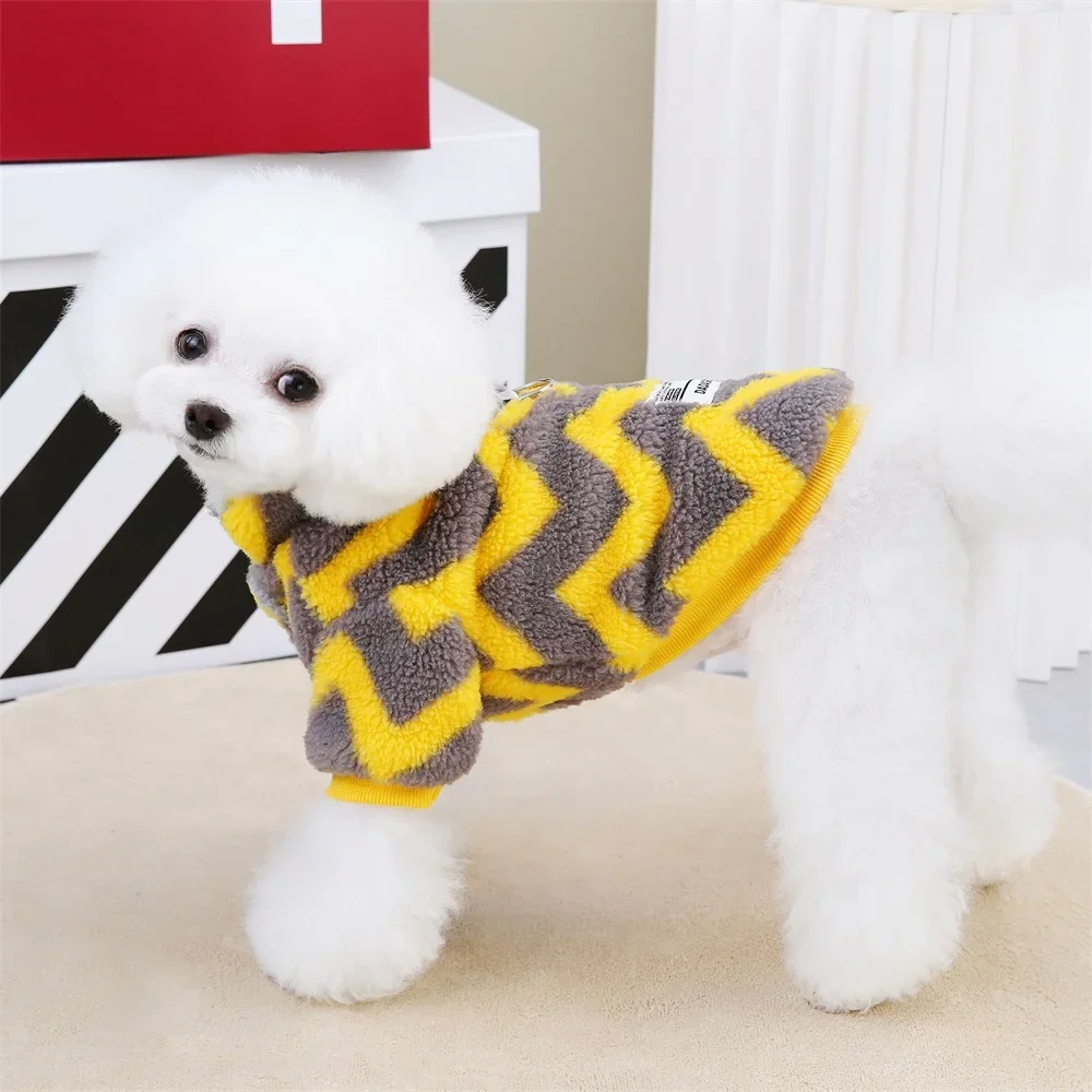 Wave Pattern Pet Dog Winter Clothes for Small Dogs Warm Clothing for Puppy Outfit Pet Apparel Oufits