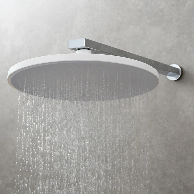 

White 10 Inch Shower Accessories Bath Shower Head Chuveiro Salle De Bain High Pressure Water Saving Showerhead Bathroom Faucet