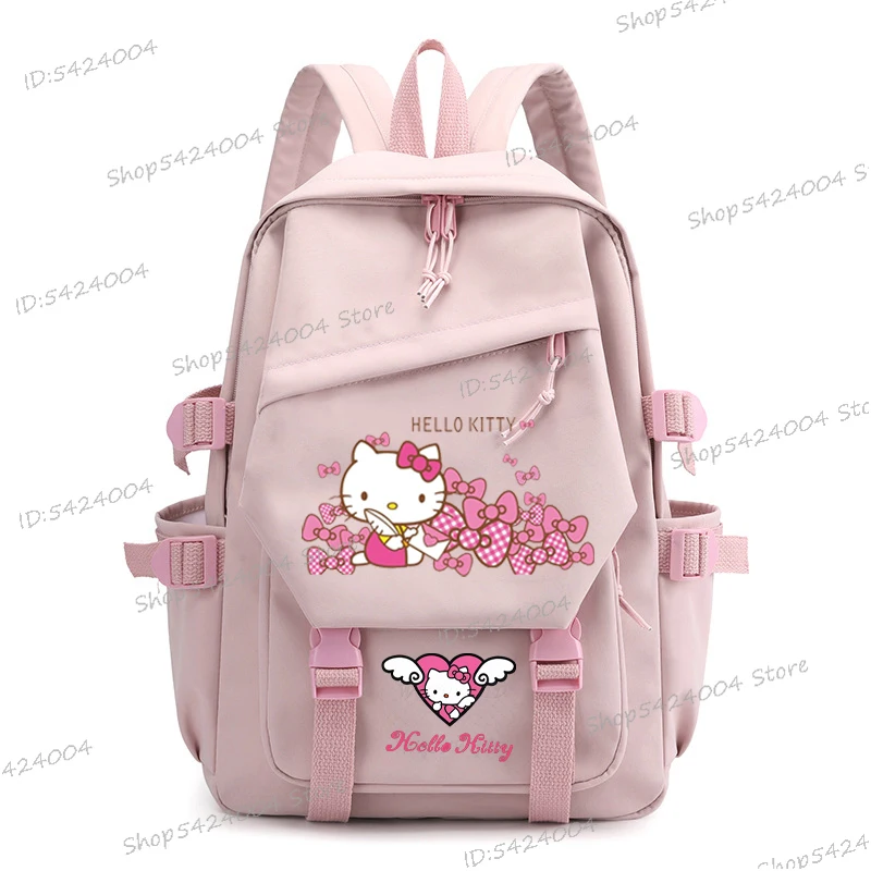 

New Hello Kitty Canvas Backpack Large Capacity Fashion Laptop Rucksack Women Men Anime Hello Kitty School Bags For Teenage Girls