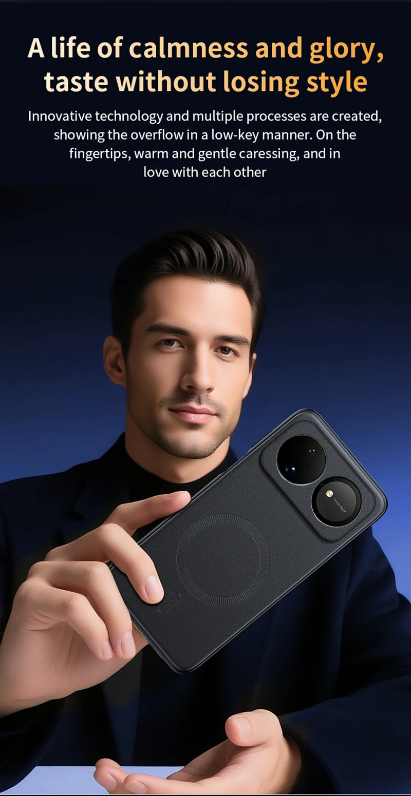 Für Huawei Nova 16: Magnetische Schutzhülle aus Leder, Anti-Fingerabdruck, rutschfest, aus PC+TPU. – Detail 11