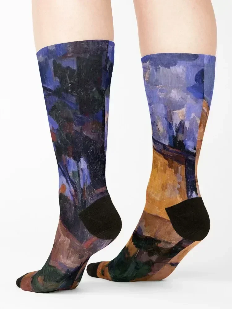 Le cabanon de Jourdan (1906) by Paul Cézanne Socks loose shoes Non-slip professional running Women Socks Men's