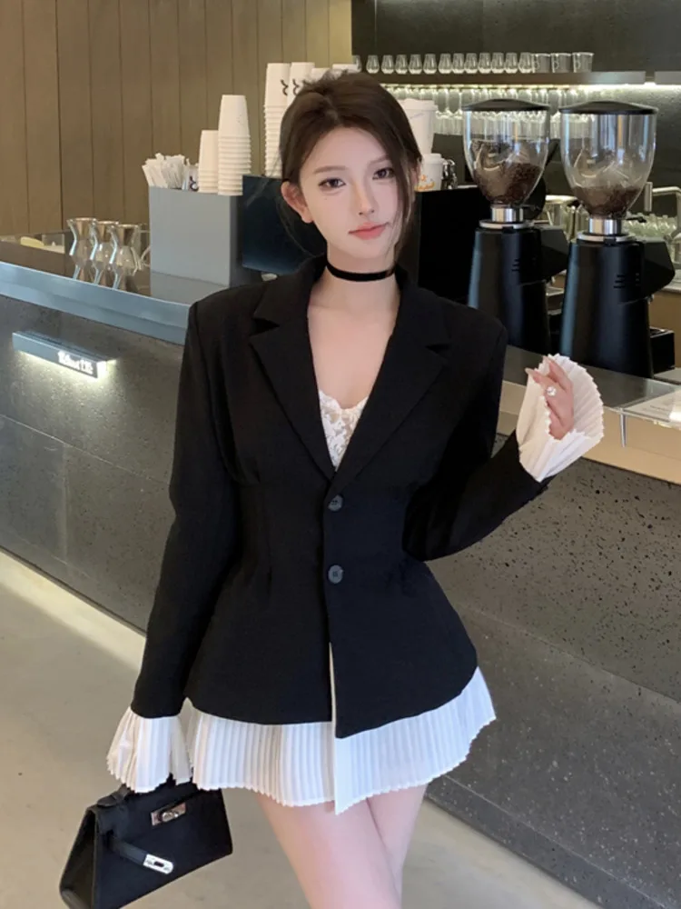 2024 New Spring Blazer Coat Women Suit Jacket Female Single Breasted Long Sleeve Ladies Black Blazer Women Slim Blazer Outwear