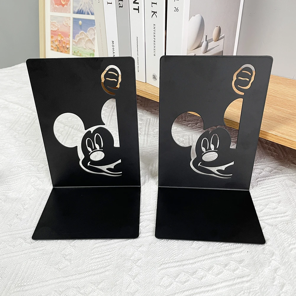 Disney Classic Cartoon Mickey Mouse Bookends for Fans Decorative Metal Books Support Ends Books Holder Accessories Gifts