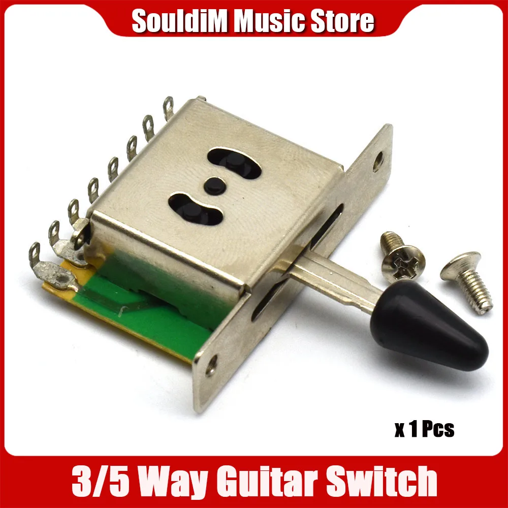 1 Pcs 3/5 Way 8 Key Electric Guitar Pickup Selector Toggle Switch with Black Tip Cap for FD TL Style Electric Guitarra