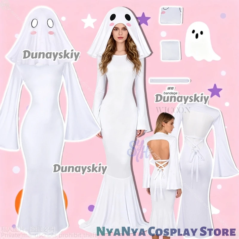 anime-halloween-party-performance-sur-scene-ssikawaii-mignon-fantome-cosplay-horreur-mariee-robe-de-mariee-blanche-sexy-dos-nu-lolita