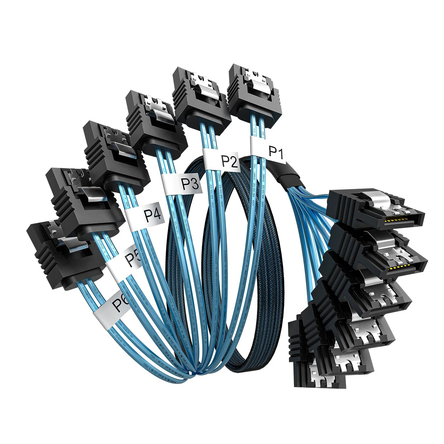 0.5m 6 Pcs/Set Sata To Sata Cable 6 Ports/Set Date Cable 7 Pin Sata Sas Cable 6Gbps Sata To Sata HDD Cable Cord For Server Minin