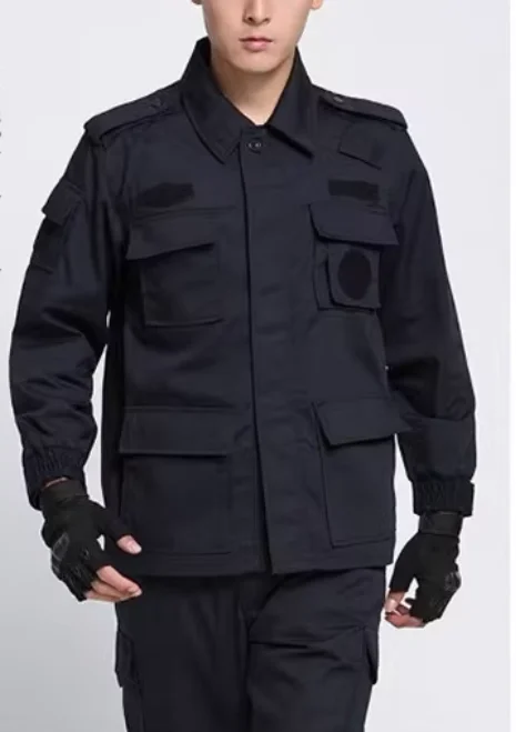 Uniform Men Spring Suit Black Include Tops Pants Security