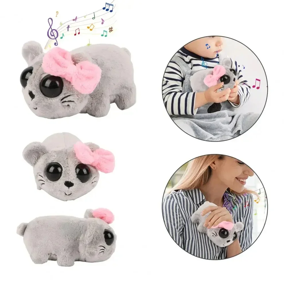 Kawaii Sad Hamster Musical Plush Toy Soft Stuffed Animal Cute Hamster Plush Dolls for Children Kids Christmas Birthday Gift