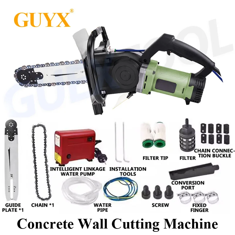 

350mm/480mm Stone Wall Cement Granite Reinforced Concrete Electric Hand Saw Cutting Chain Red Brick Walls Cutting Saw Machine