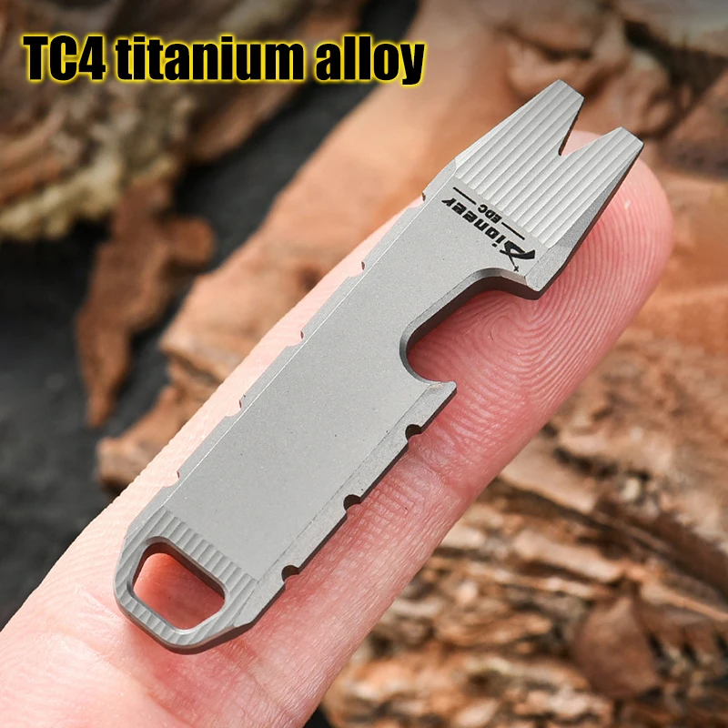 Mini Titanium Alloy Crowbar Creative Necklace Pendant Keychain Pendant Accessory EDC Multi-function Delivery Tool Bottle Opener