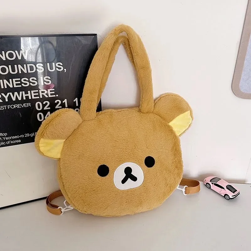 

Мягкий плюшевый рюкзак-сумка Rilakkuma с регулируемым ремнем, большой вместимости, для путешествий и хранения, подарок другу на праздник