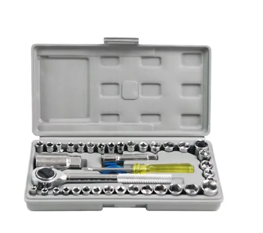 Multifunctional Repair Tool Kit 40-piece Set Car Motorcycle Combination Tool Socket Ratchet Wrench Set view 6