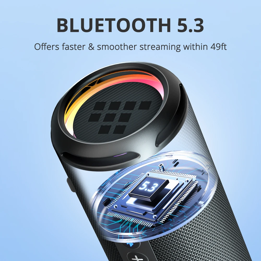 Tronsmart колонка bluetooth T7 Lite Портативный Bluetooth-динамик с улучшенными басами, временем воспроизведения 24 часа, управление через приложение, водонепроницаемость IPX7 для кемпинга