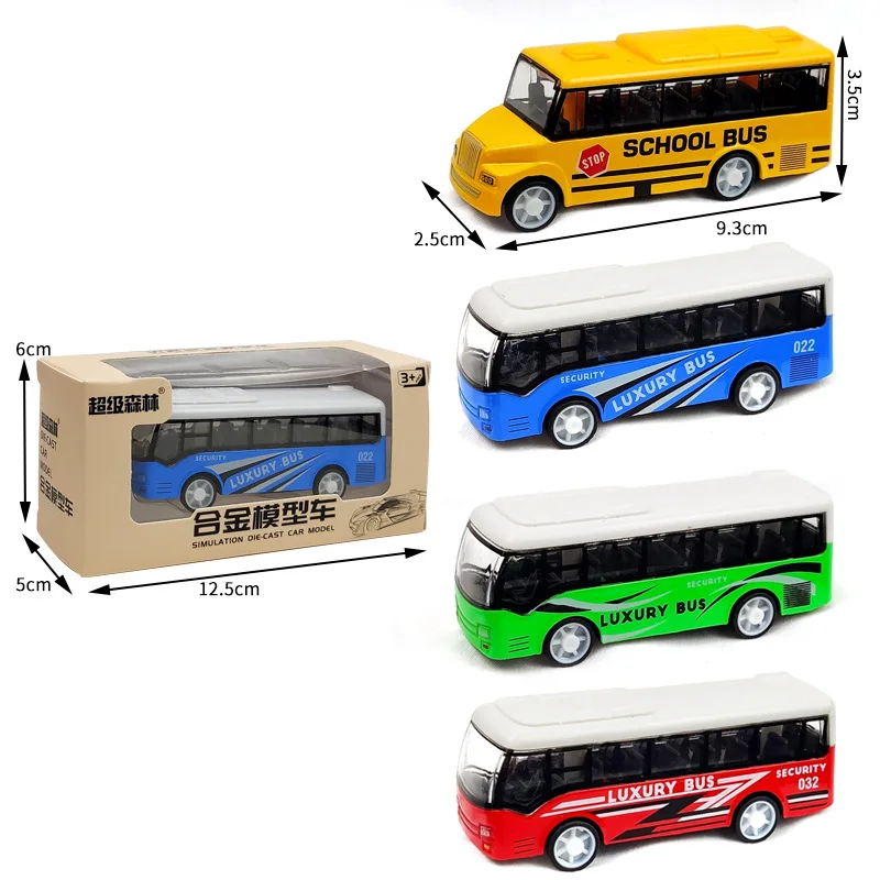 1Pc Toys Bus Cool School Bus Toy Simulate Exquisite Interesting Body For Yellow Blue Green Red Bus With Children Educational Toy