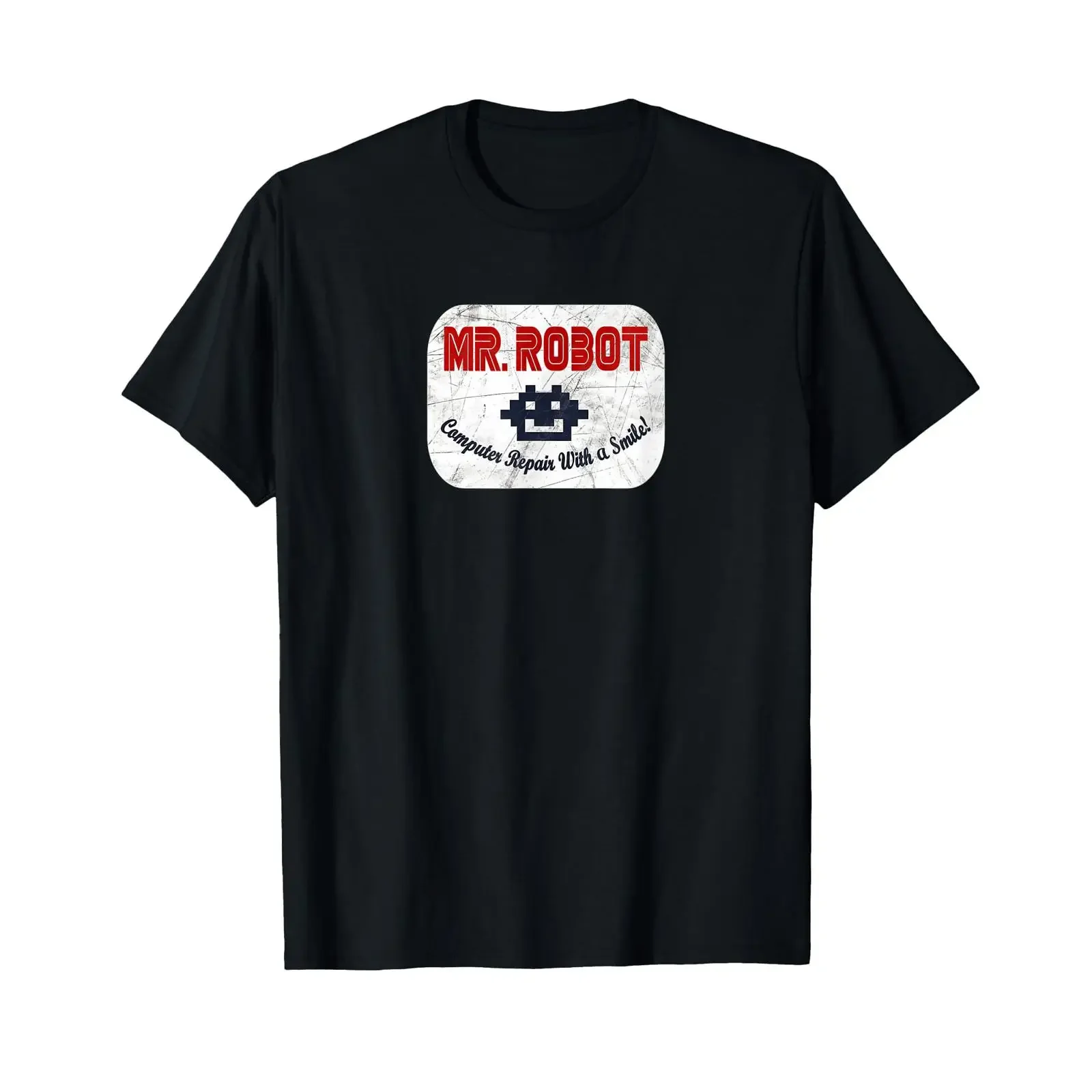 Computer repair with a smile T Shirt vintage Washed Breathable streetwear Top For Everyday Wear Stretched Stylish Soft Casual