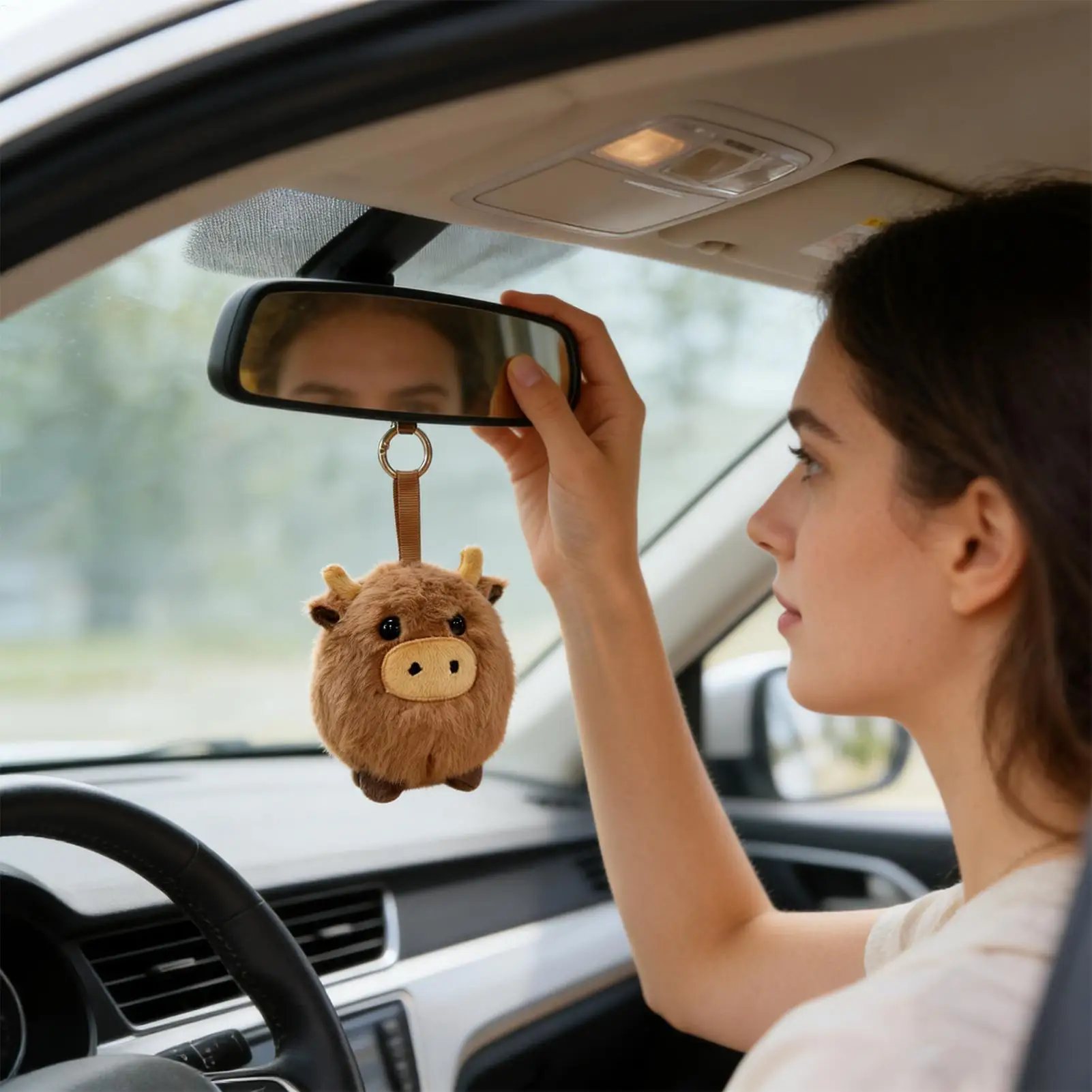 Uroczy pluszowy brelok do torby w kształcie krowy, miękka zawieszka do kluczy, kolekcjonerski prezent dla kobiet, żony, dziewczyny, dekoracja do torebki, plecaka.