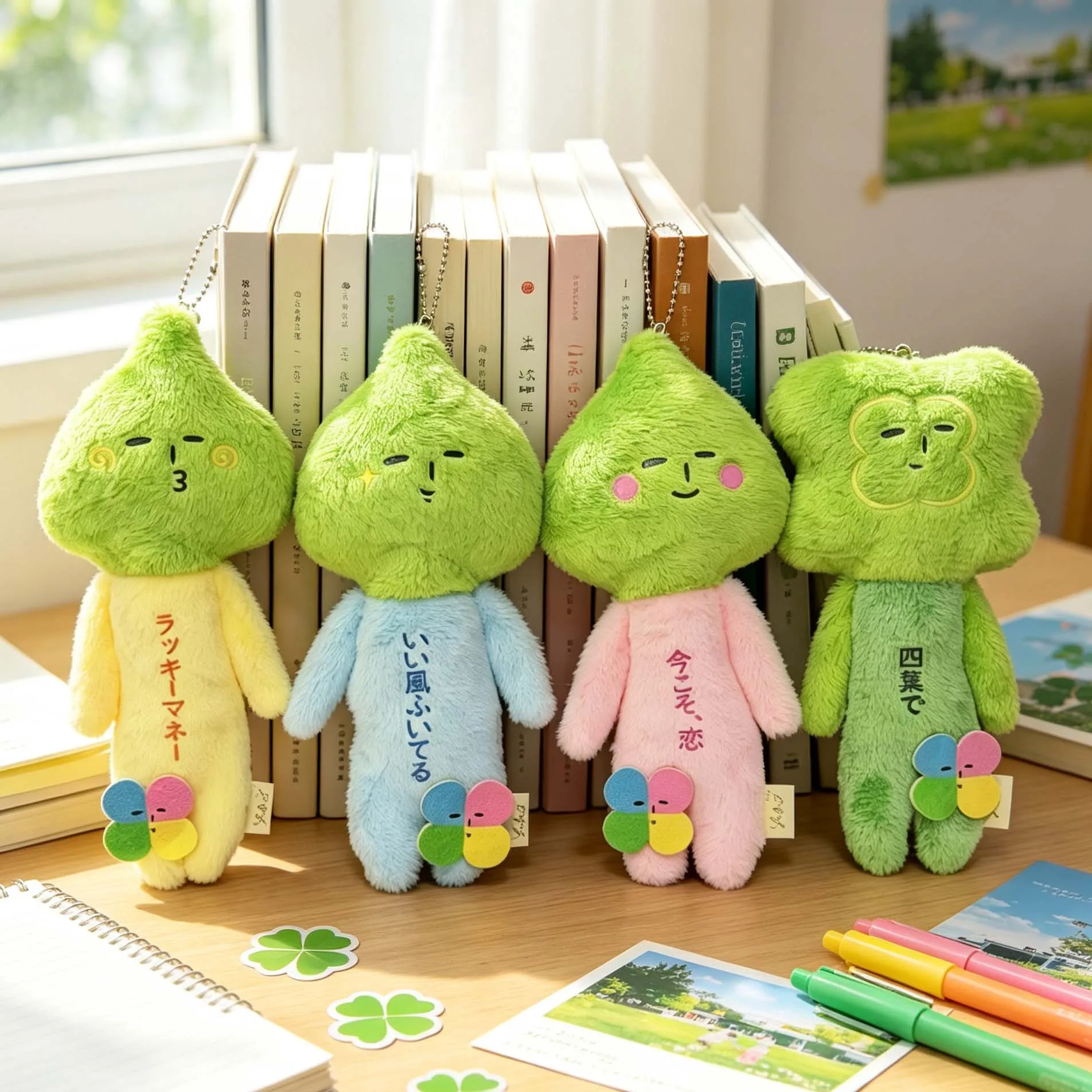 Lucky Clover Cartoon Plush Keychain Meaning Wishing Cute Cartoon Doll Bag Pendant Gift Cute Mini Doll Keychain Good Luck Gift