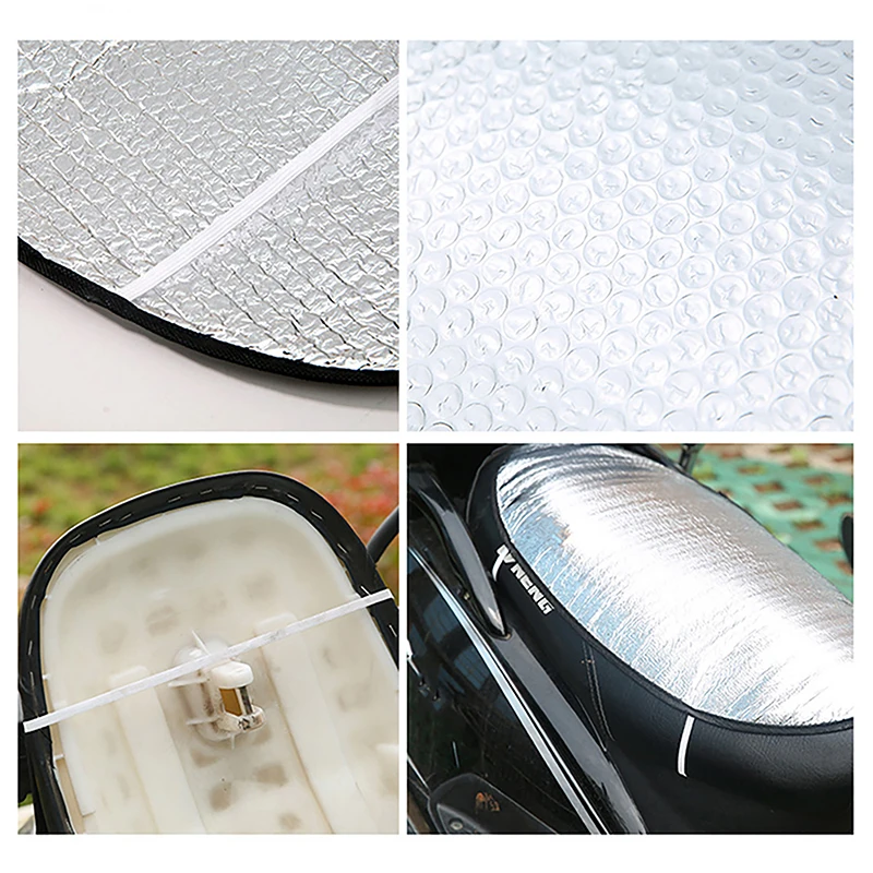 Universal impermeável motocicleta Seat Cover, protetor solar Cap, evitar que o bask no assento, Scooter Sun Pad, isolamento térmico, almofada proteger