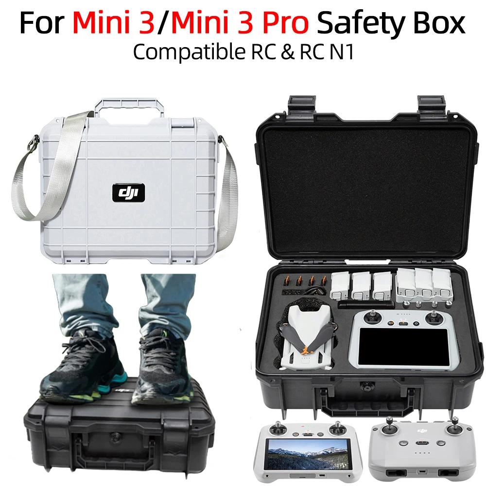 Hard case pressure-resistant explosion-proof box for DJI Mini 3 / Mini 3 Pro suitcase for DJI RC-N1 RC control accessories