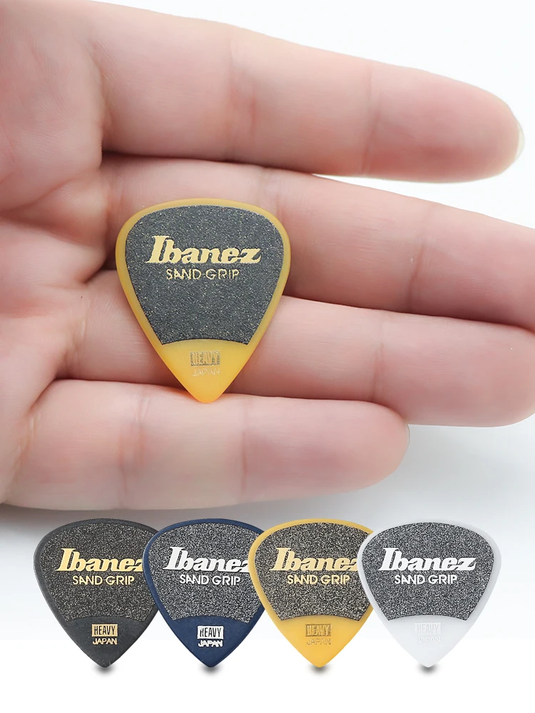 3-piece Pack Ibanez Guitar Picks Grip Wizard Series Sand Grip Anti-slip Plectrum 0.8/1.0/1.2mm Guitar Accessories Made in Japan