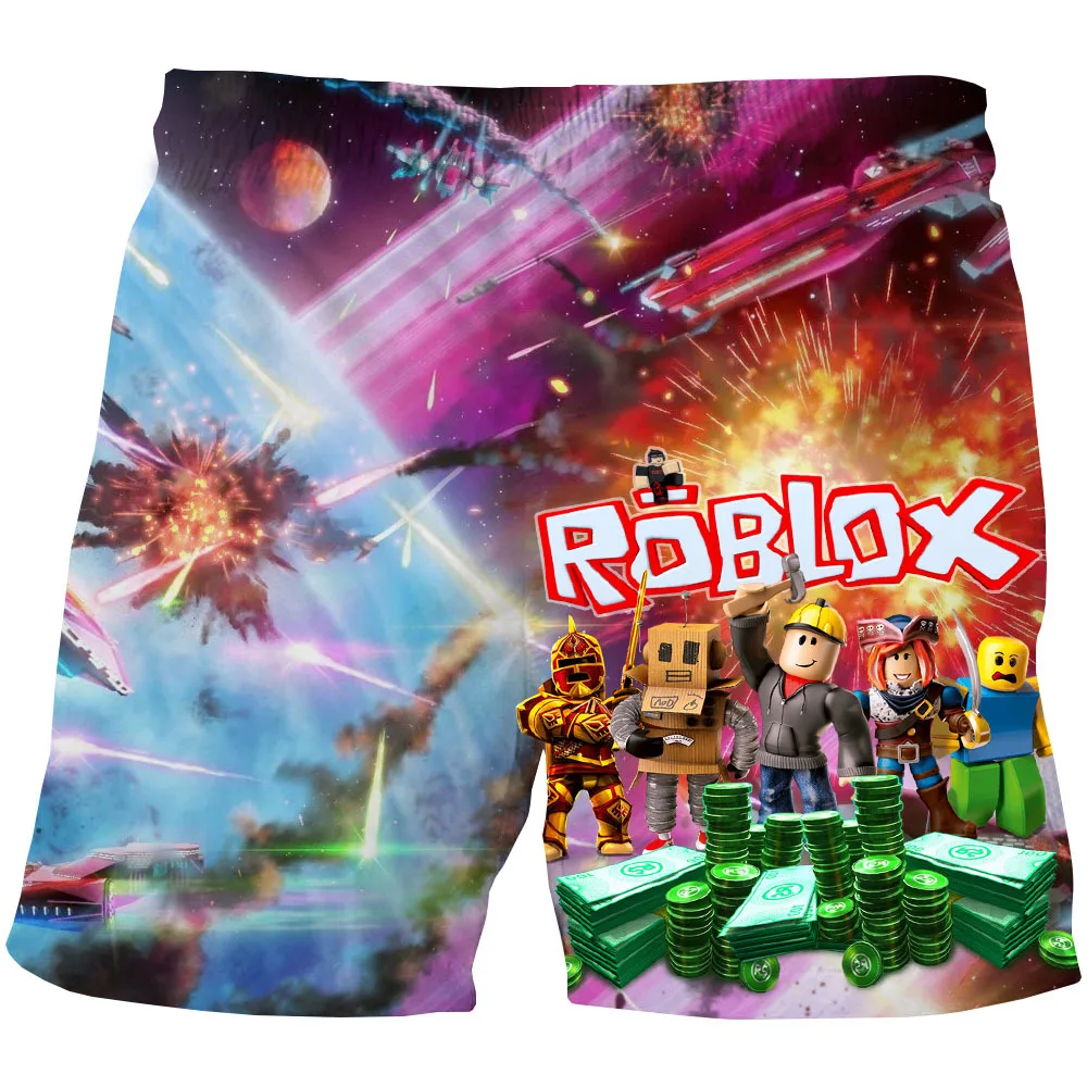 Fashion New Summer Roblox Clothing for Big Children Home Clothes Pajamas Pants Children's Shorts Casual Pants Sweatpants Boys