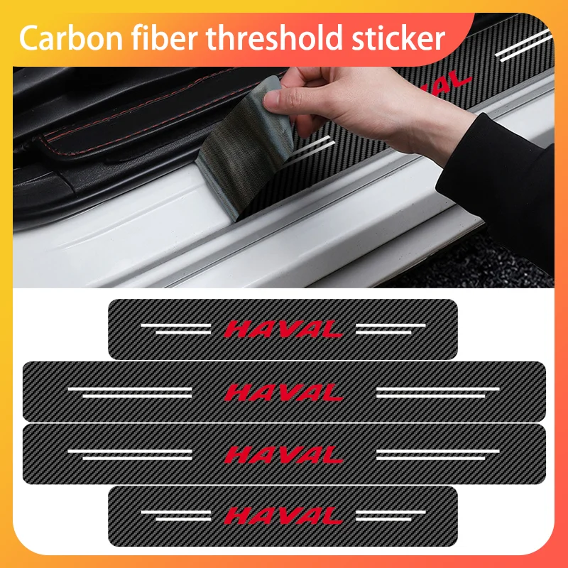 

Car Door Sill Carbon Fiber Sticker Threshold Side Anti Scratch Tape Waterproof For Haval H6 M6 H2S H5 H8 H9 H1 F5 F7X F7 Car
