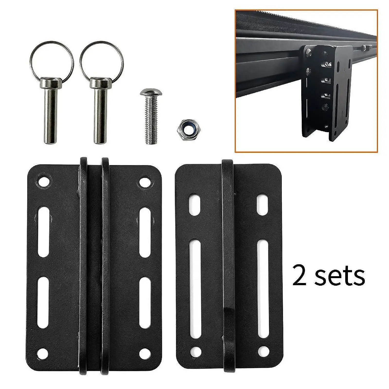 Sturdy Awning Quick Release Bracket Set Steel Support for Roof Rails Secure Side Awning Off Road