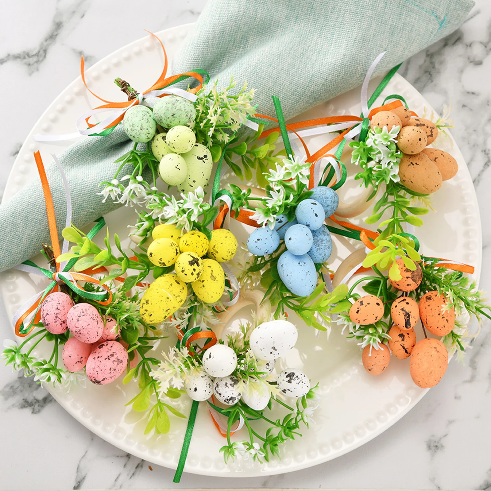 Easter Egg Napkin Ring Plant Egg Easter Party Napkin Ring Napkin Color Eggs Easter DIY Happy Easter Day Decor For Home