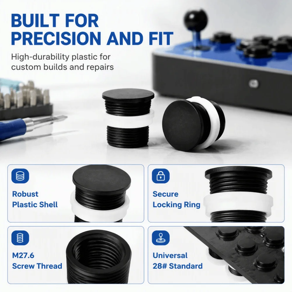 10Pcs Plastic Construction Game Button Cover Screw In Type Retaining Ring Push Button Hole Filler Tool Free Installation