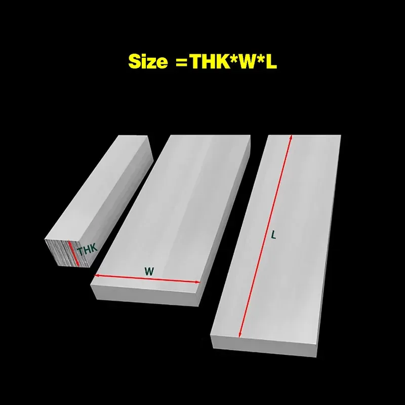 6061 Aluminum Alloy Flat Bar 10mm Thick 15-140mm Wide 400mm Long - T6 Temper Strip Plate for CNC Machining & Fabrication