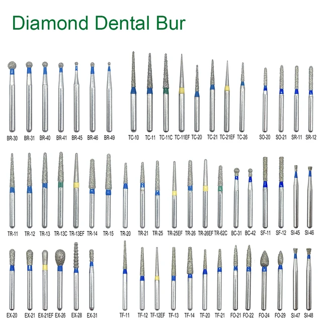 5 sztuk/paczka FG Dia 1.6MM wiertła dentystyczne szybka rękojeść wiertło diamentowe wszystkie serie wybielanie zębów dostawa materiałów stomatologicznych
