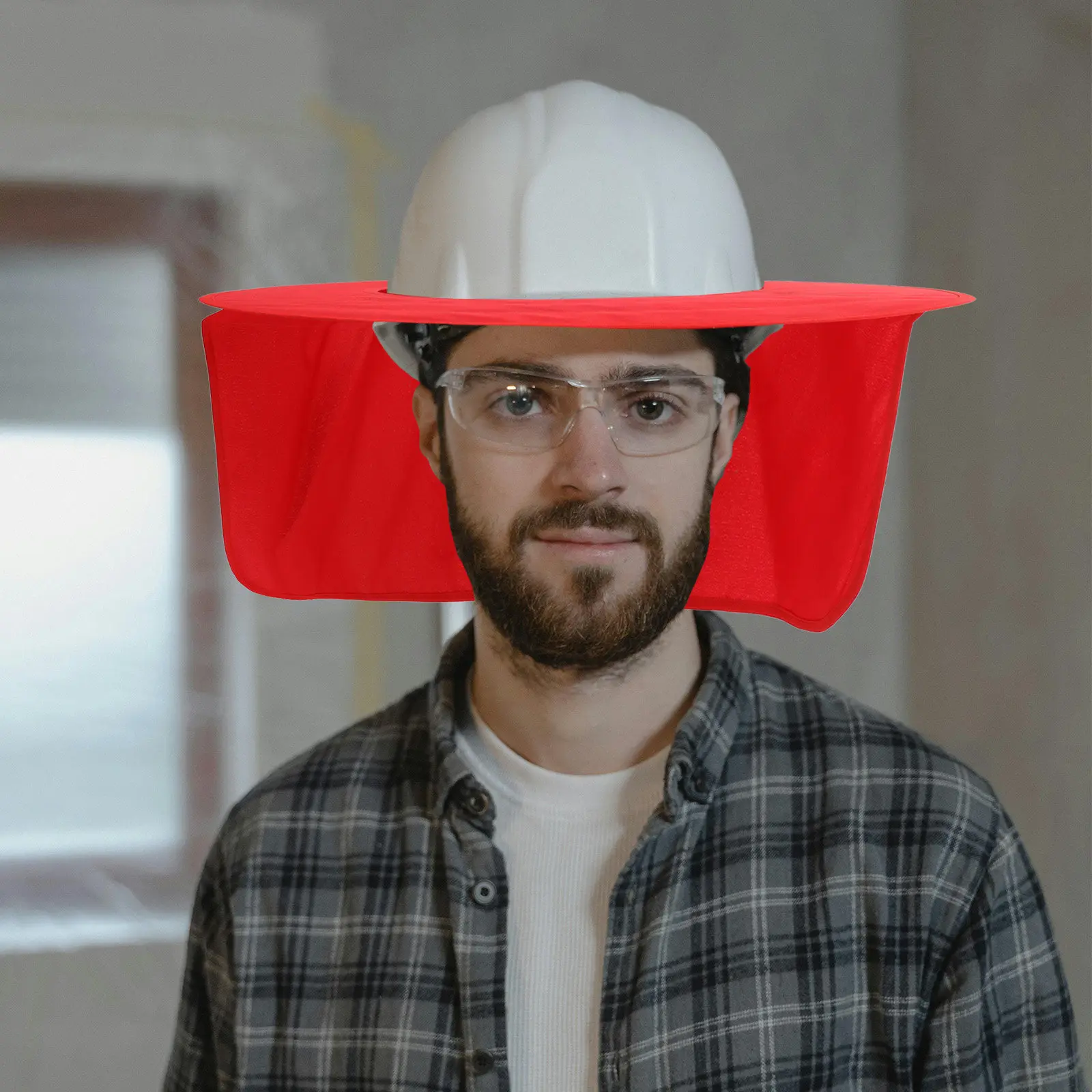 

Строительная каска с солнцезащитным козырьком и светоотражающими полосами, широкий козырек для защиты при садоводстве, езде на велосипеде и на рабочих площадках