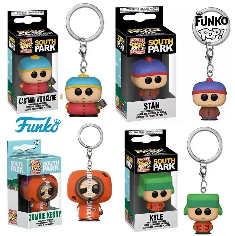 Nuevo Funko POP llavero de bolsillo South Park Kyle Stan Zombie Kenny Cartman muñeca móvil modelo juguete regalo de cumpleaños para niños