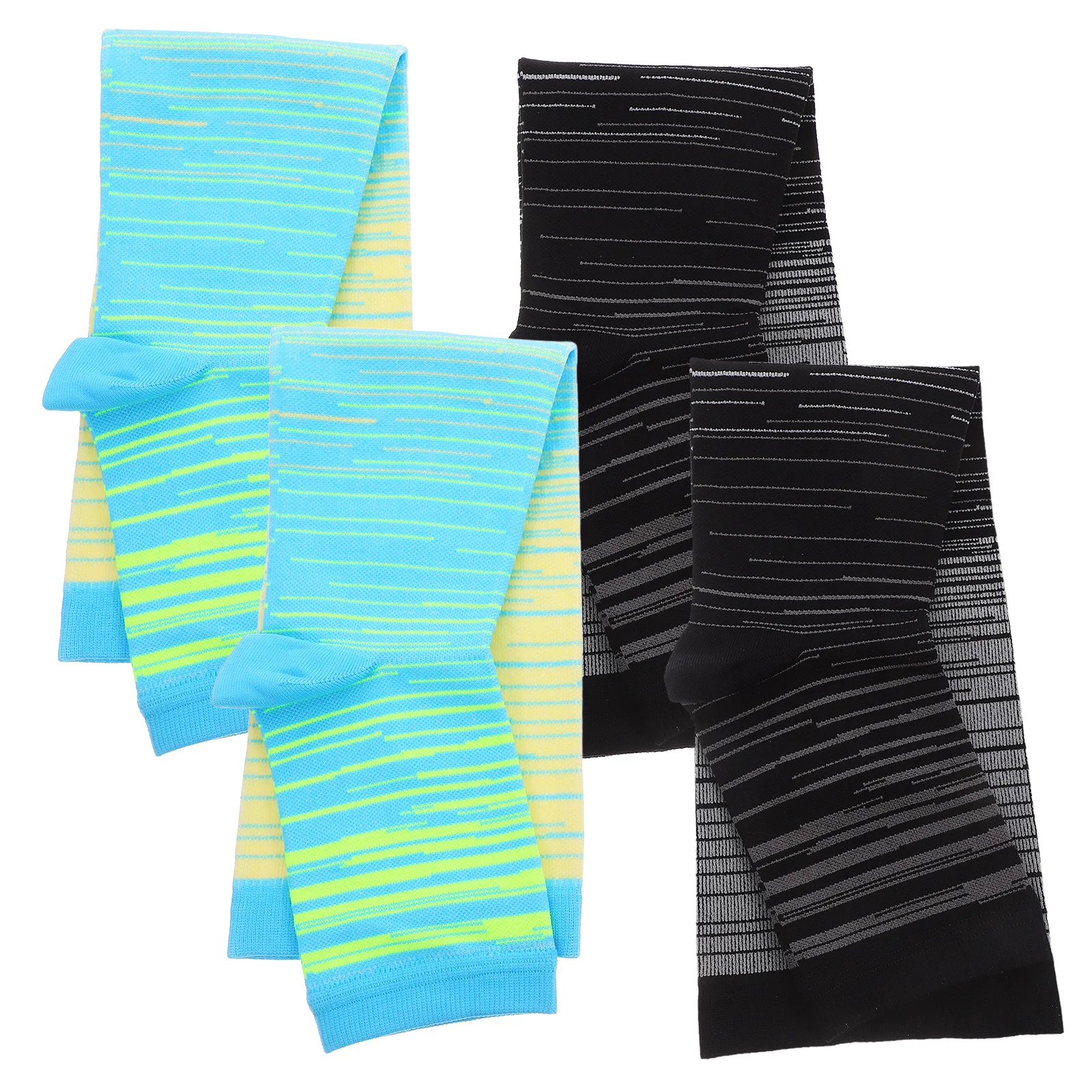 

2pcs Compression Socks Knee High Open Toes Sweat-Wicking Breathable Full-Length Calf Protection Footless Compression Socks For