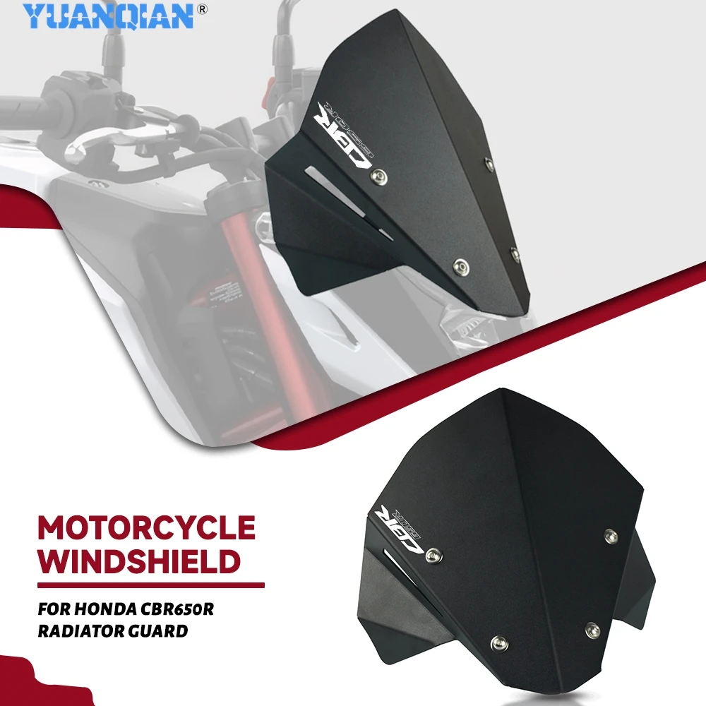 

Motorcycle Radiator Guard Windscreen Windshield Wind Deflector Enlarge Wind Spoiler Cover For Honda CBR650R CBR 650R 2019-2025