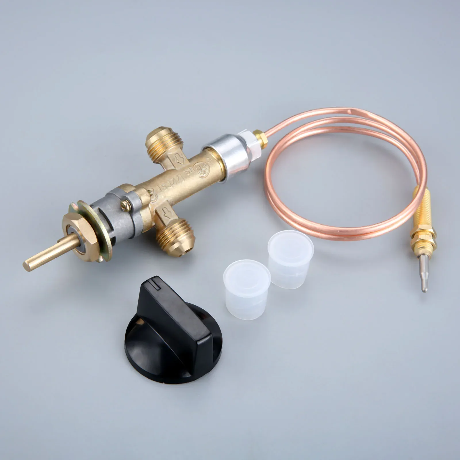 Low Pressure LPG Propane Gas Fireplace Fire Pit Control Valve with Thermocouple Knob Switch for Gas Grill, Heater, Fire Pit