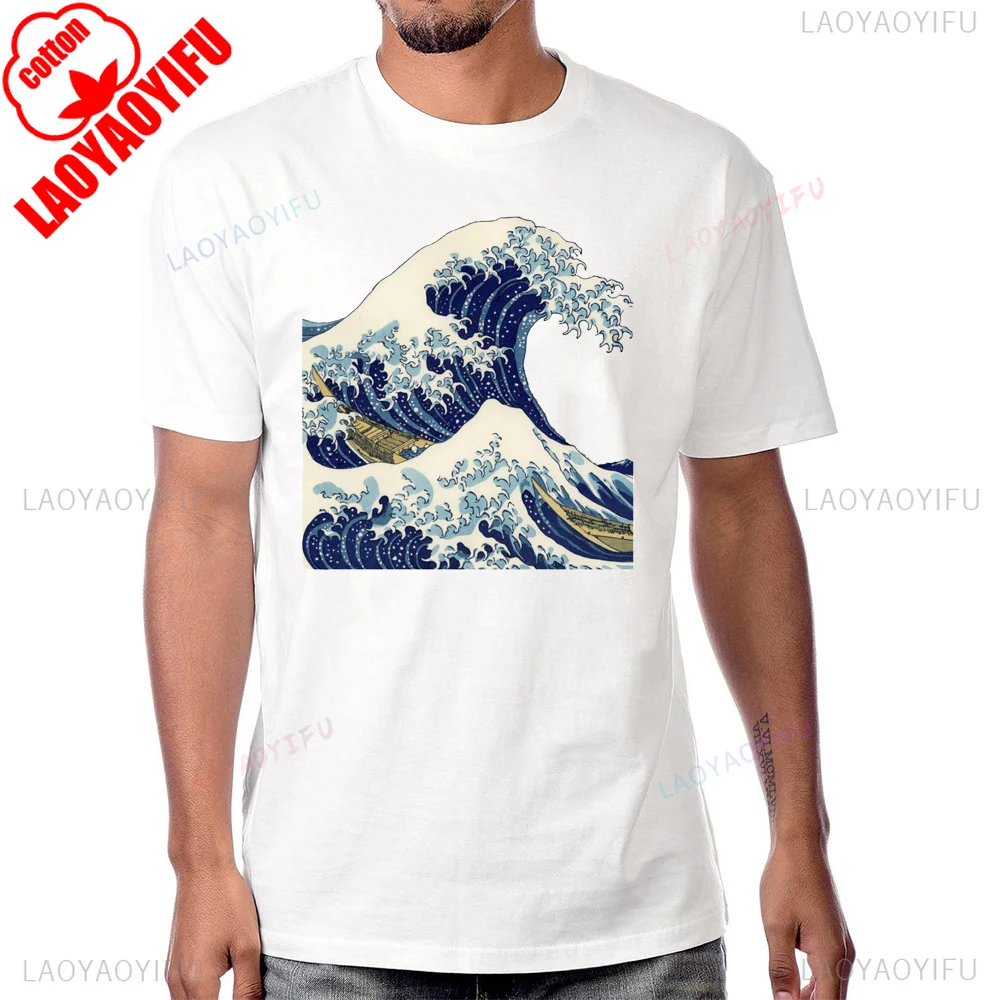 Japanese Kanagawa Wave Harajuku Hokusai T Shirt Cotton Streetwear Short Sleeve Man T-shirt Summer Style Fashion Women Tees