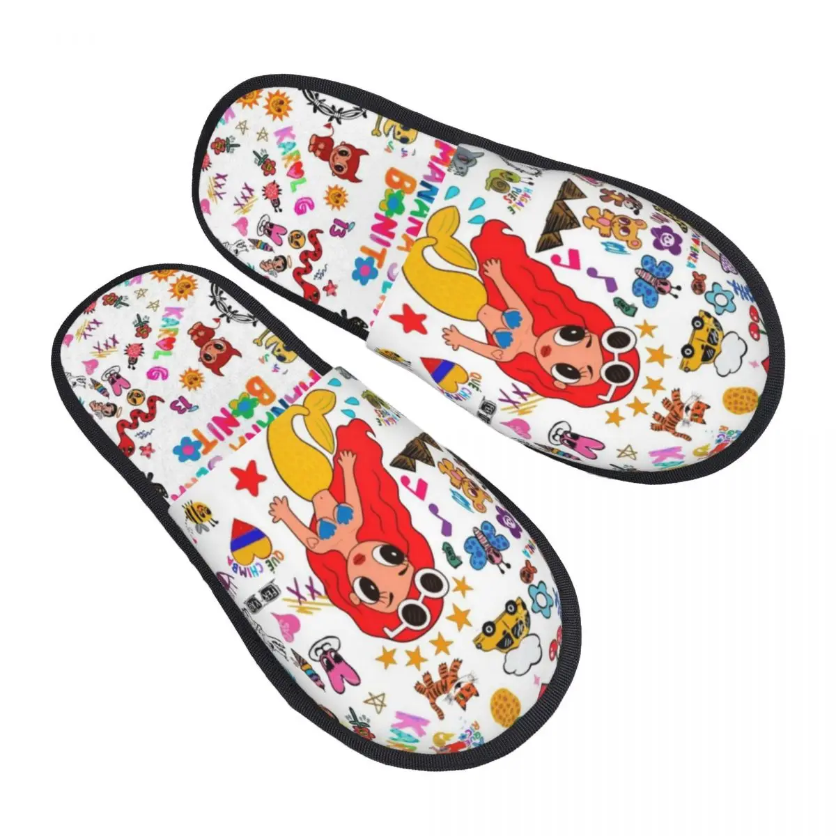 Custom K-Karol Singer G With Red Hair Bichota House Slippers Women Comfy Memory Foam Slip On Spa Slipper Shoes