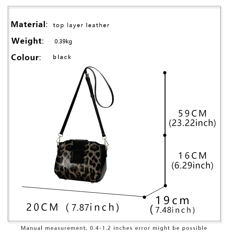 Aidrani   Fashionable leopard print single shoulder diagonal cross women\'s bag, round mini cowhide bag