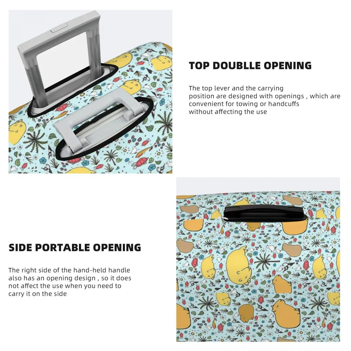 غطاء حماية مرن لحقيبة السفر من كابيباراس باللون الأزرق مقاس 18-32 بوصة