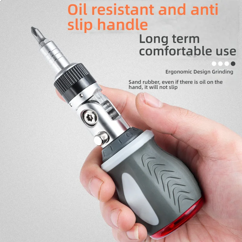 Multi-Angle Ratchet Screwdriver Set - Home Repair with Phillips/Flat Bits