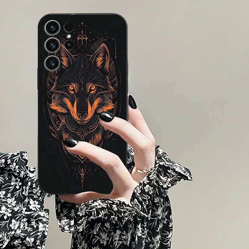 For Samsung S25 Ultra A16 4 g 5 G Galaxy S25PRO A06 TPU Black Soft Phone Case Personalized Men's Wolf Head Series